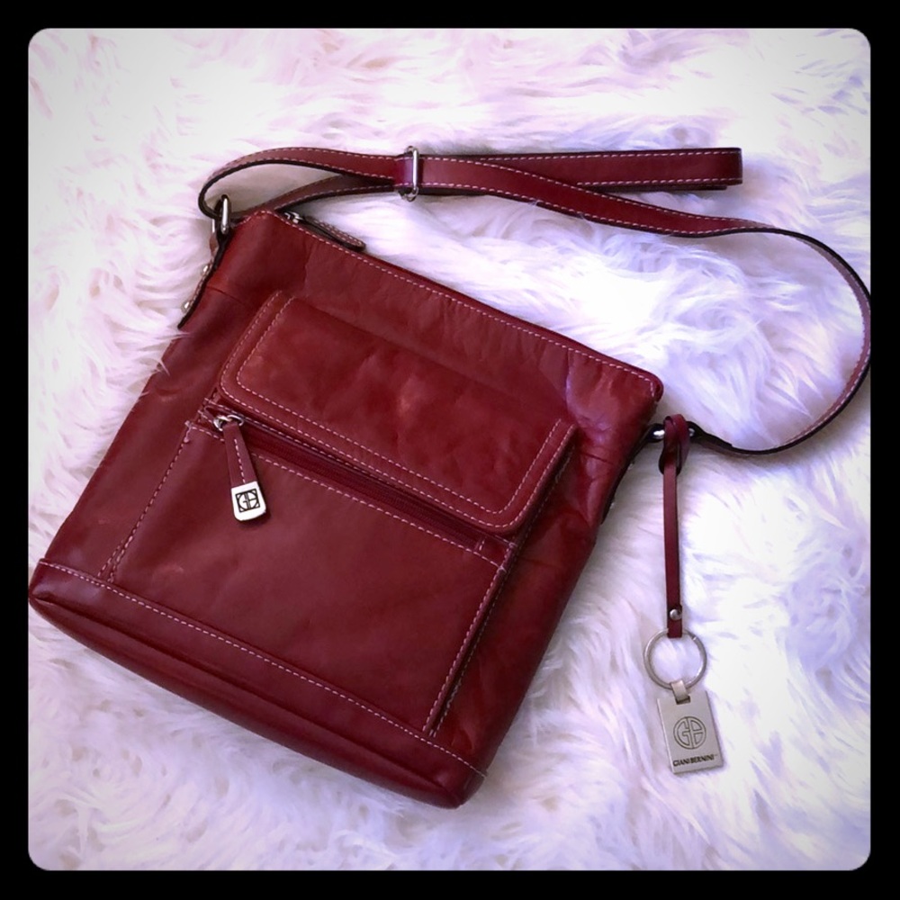 Giani Bernini Red Leather Crossbody Purse